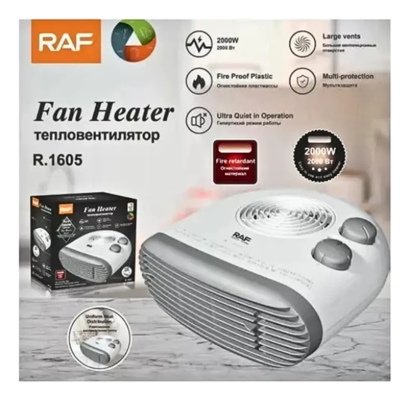 ESTUFA CALEFACTOR ELE CTRICO SILENCIOSO 2000W RAF BLANCO - 4