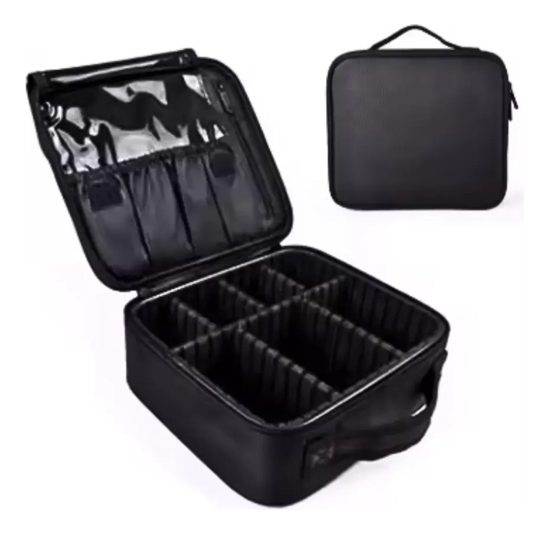 COSMETIQUERO ORGANIZADOR DE MAQUILLAJE VIAJE ESPEJO LUZ LED - 3