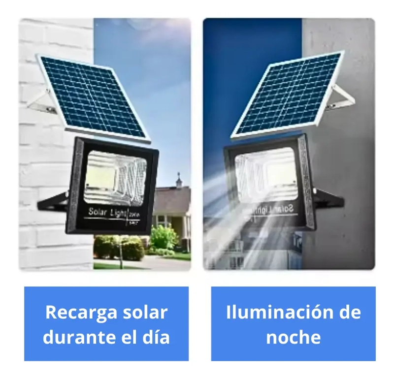 FOCO REFLECTOR EXTERIOR RECARGA SOLAR 50W AHORRA ENERGIA - 3