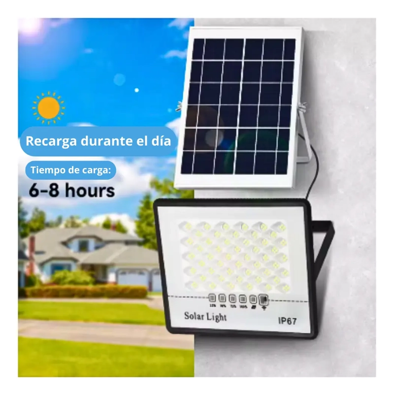 FOCO REFLECTOR EXTERIOR RECARGA SOLAR 300W AHORRA ENERGIA - 3
