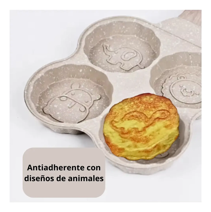 SARTE N 4 DIVISIONES HUEVOS HAMBURGUESAS HOT CAKE CON DISEÑOS - 3