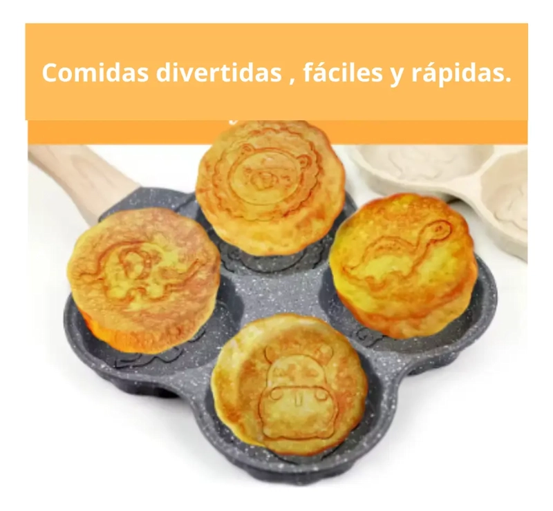 SARTE N 4 DIVISIONES HUEVOS HAMBURGUESAS HOT CAKE CON DISEÑOS - 4