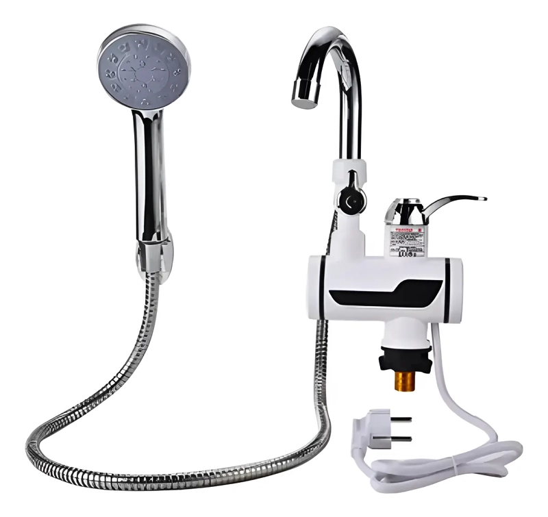 GRIFO LLAVE CABEZAL DUCHA CALENTADOR DE AGUA FRIA Y CALIENTE - 1