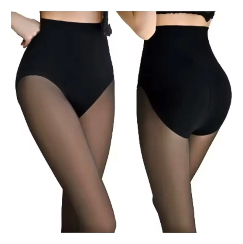 PACK 3 PANTYS CALZAS MEDIAS EFECTO PIEL CON POLAR Y FAJA - 4