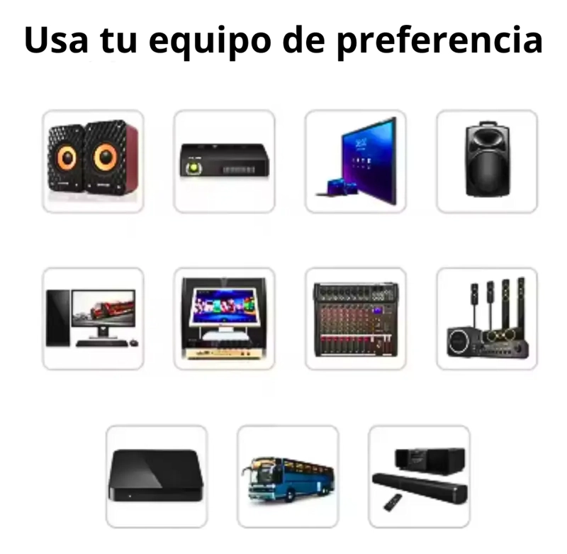MICROFONO INALAMBRICO 30 METROS DE ALCANCE KARAOKE NEGRO - 5