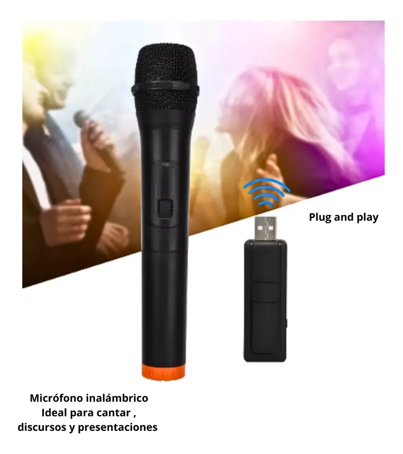 MICROFONO INALAMBRICO 50 METROS DE ALCANCE KARAOKE USB - 4