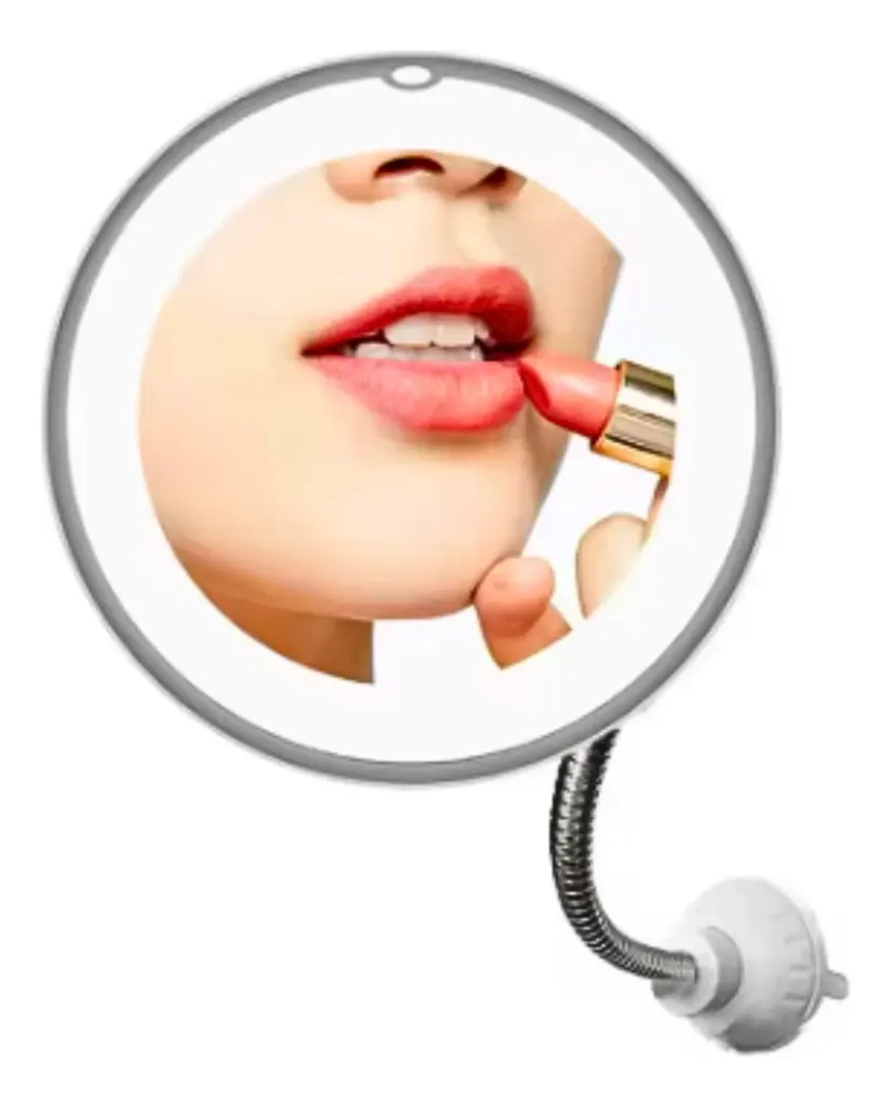 ESPEJO MAQUILLAJE CON AUMENTO 10X AJUSTABLE 360° + LUZ LED - 1