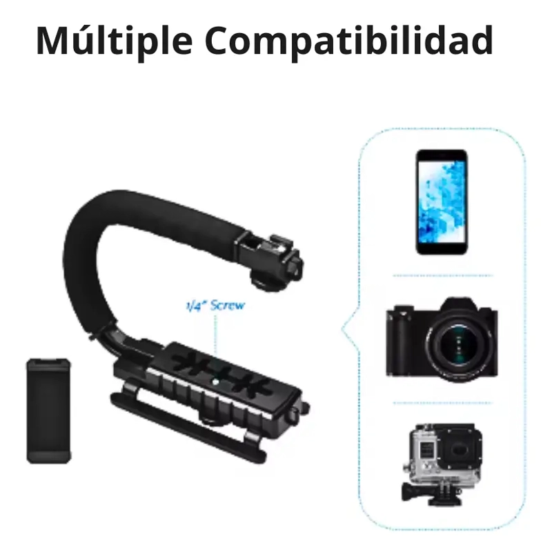 KIT SOPORTE CELULAR CAMARA FOTOS VIDEO MICROFONO LUZ LED - 4