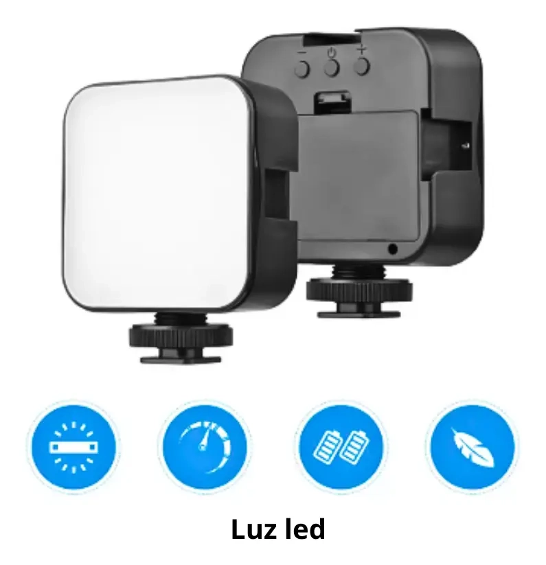 KIT SOPORTE CELULAR CAMARA FOTOS VIDEO MICROFONO LUZ LED - 5