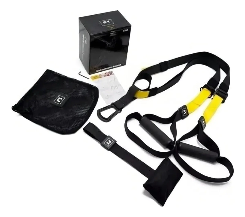 BANDAS SUSPENSION TIPO TRX CUERDAS GYM SUSPENSION TRAINING NEGRO - 3