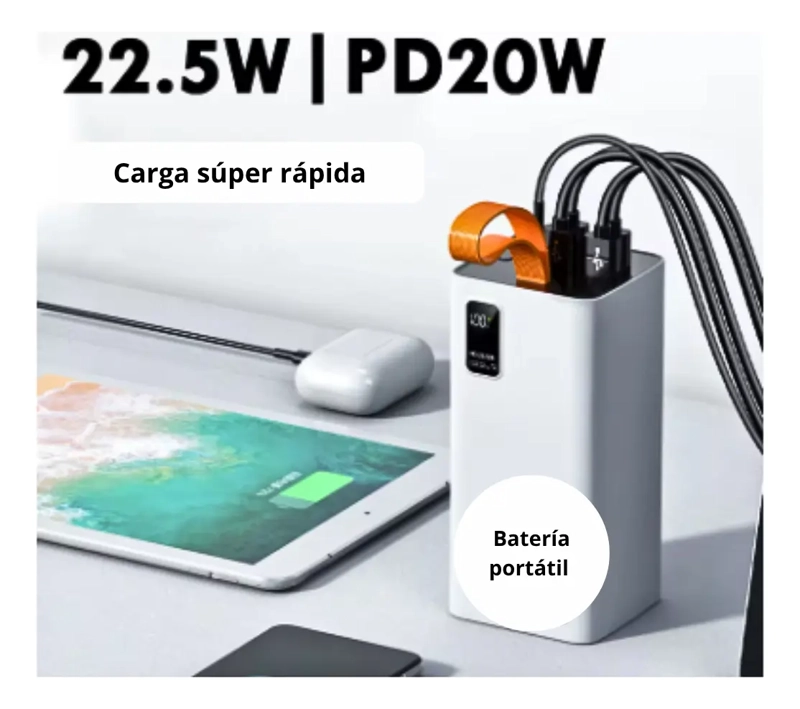 CARGADOR CARGA RAPIDA PORTATIL POWERBANK 22.5W 40000MAH - 2