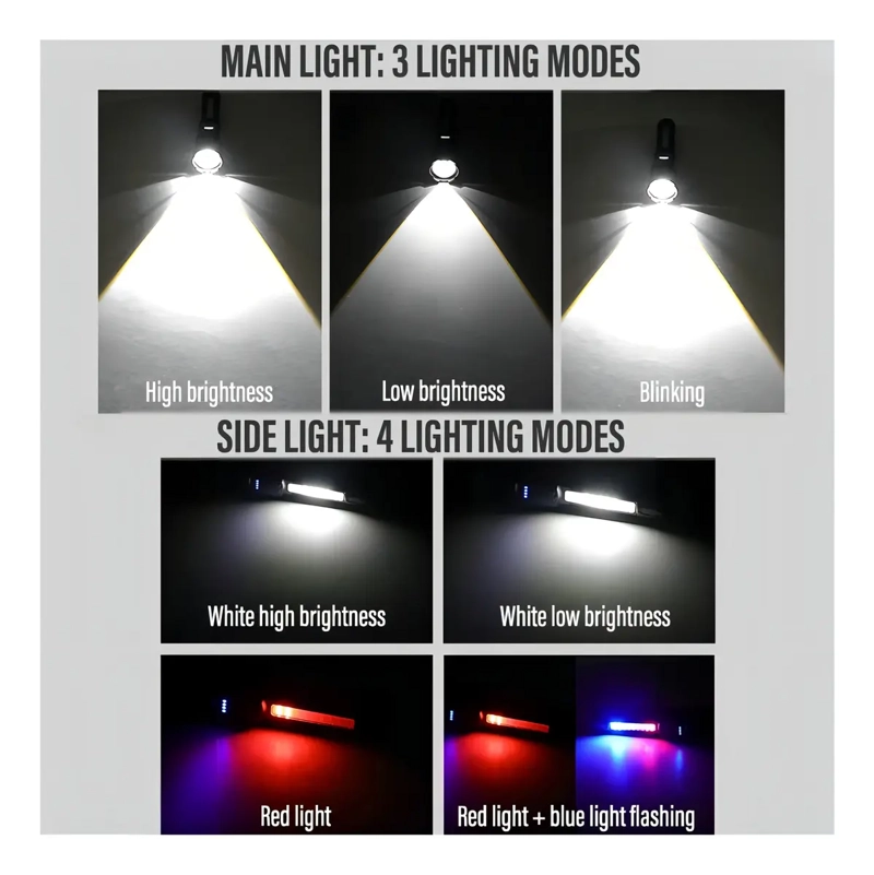 LINTERNA TACTICA RECARGABLE LED BLANCO ZOOM 500M RESISTENTE AGUA - 6