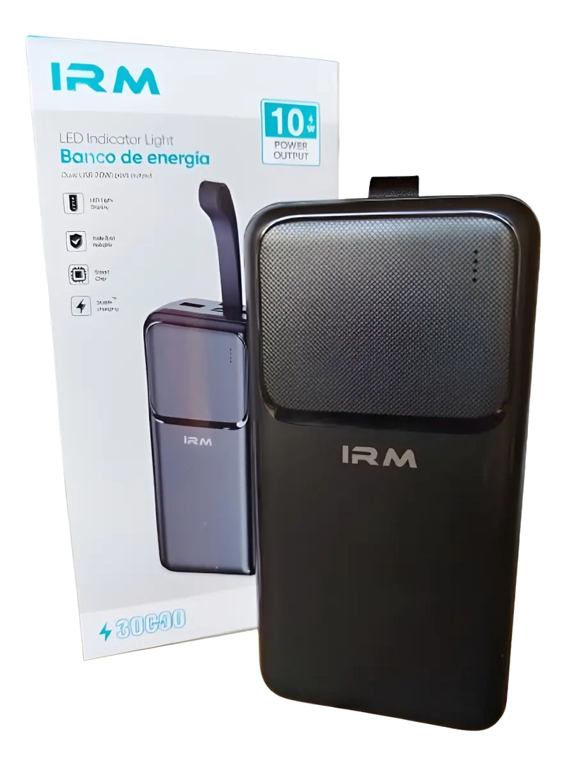 CARGADOR PORTATIL POWER BANK 30000MAH CARGA RAPIDA NEGRO - 6