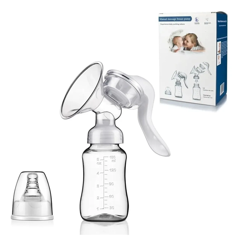 EXTRACTOR LECHE MATERNA MANUAL CON BOTELLA MAMADERA - 1