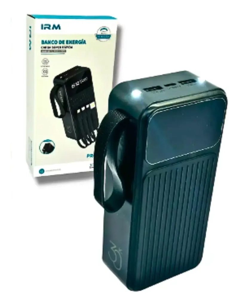 CARGADOR PORTATIL POWER BANK 30000MAH CARGA RAPIDA 4 CABLES - 3