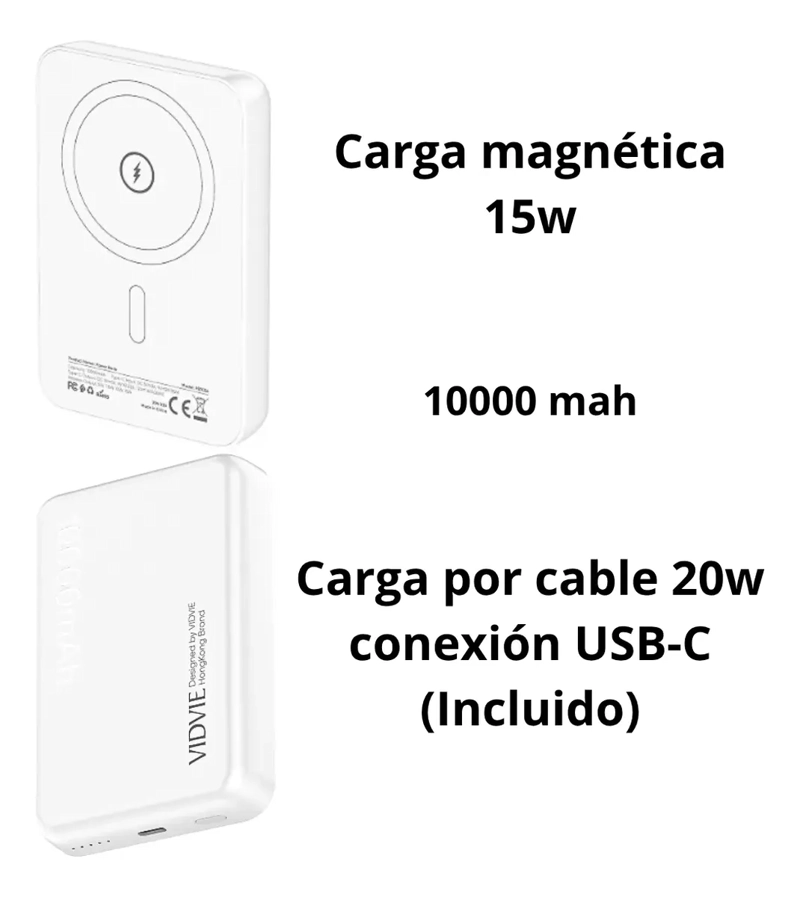 CARGADOR MAGNE TICO PORTATIL POWERBANK 10000MAH IPHONE - 3
