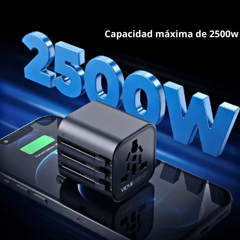 ADAPTADOR ENCHUFE UNIVERSAL VIAJES EUROPEO AMERICANO UK - 2
