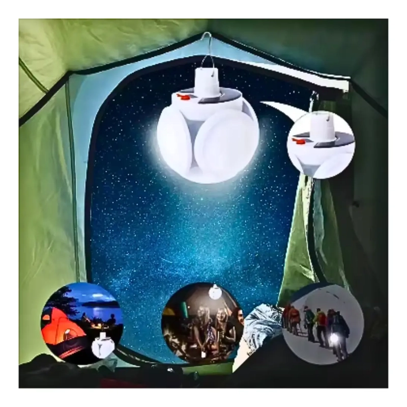 AMPOLLETA LED RECARGABLE SOLAR Y USB EMERGENCIA O CAMPING - 7