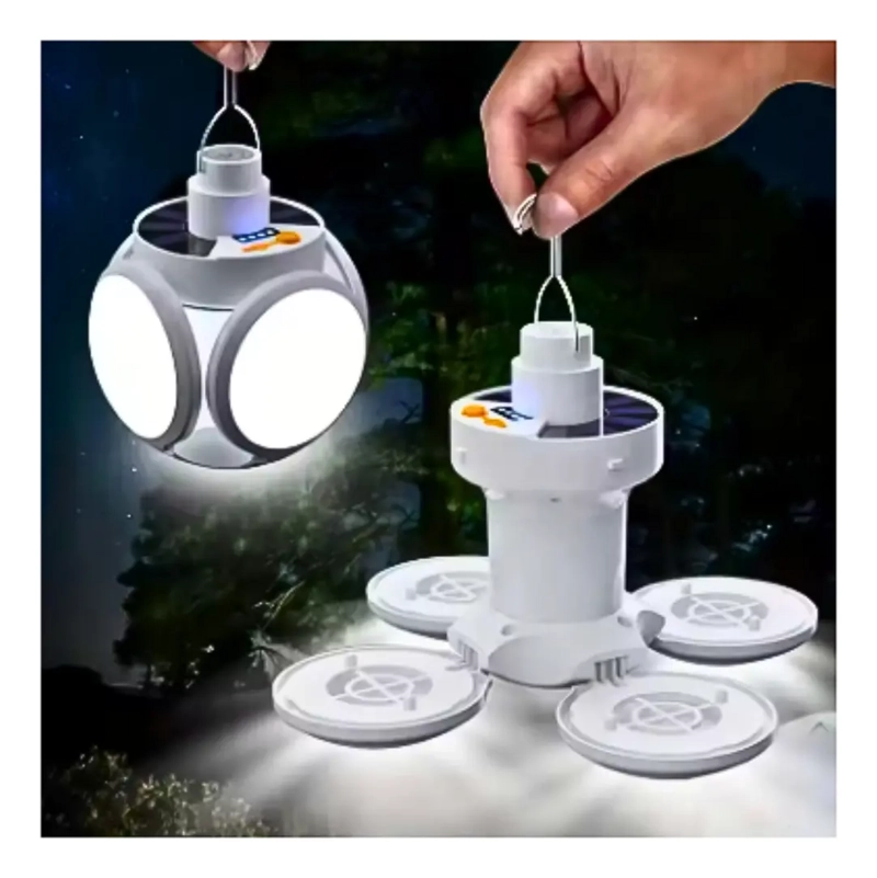 AMPOLLETA LED RECARGABLE SOLAR Y USB EMERGENCIA O CAMPING - 8