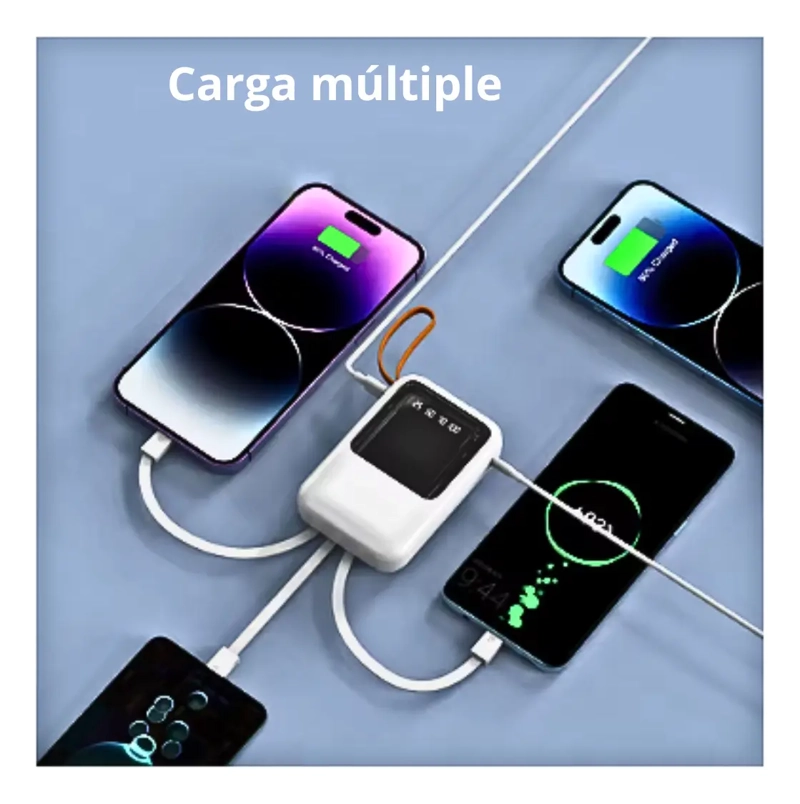 CARGADOR PORTATIL POWER BANK 4 CABLES LINTERNA 10000MAH - 3