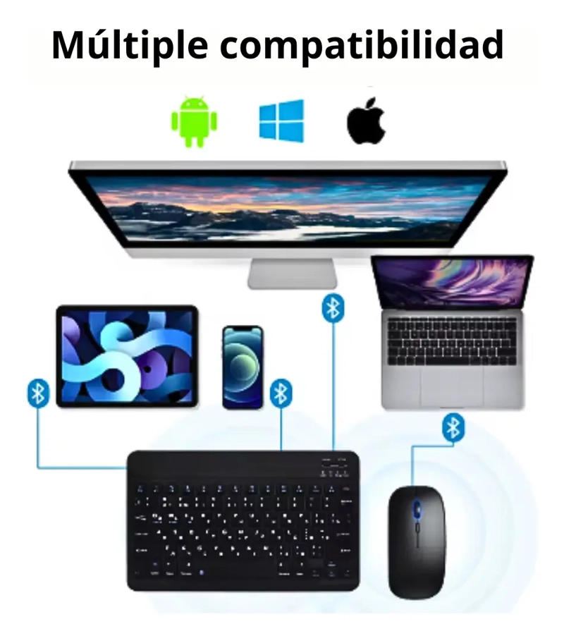MINI TECLADO INALAMBRICO BLUETOOTH IOS ANDROID WINDOWS - 3