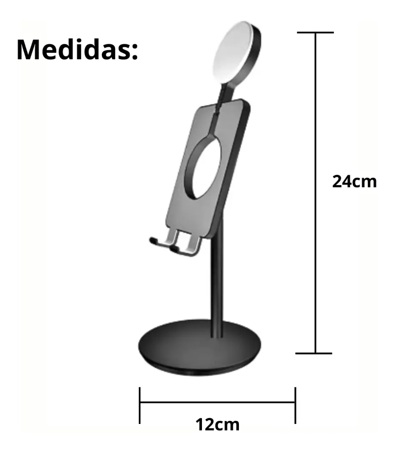 SOPORTE BASE DE ESCRITORIO PARA CELULAR CON LUZ LED - 3