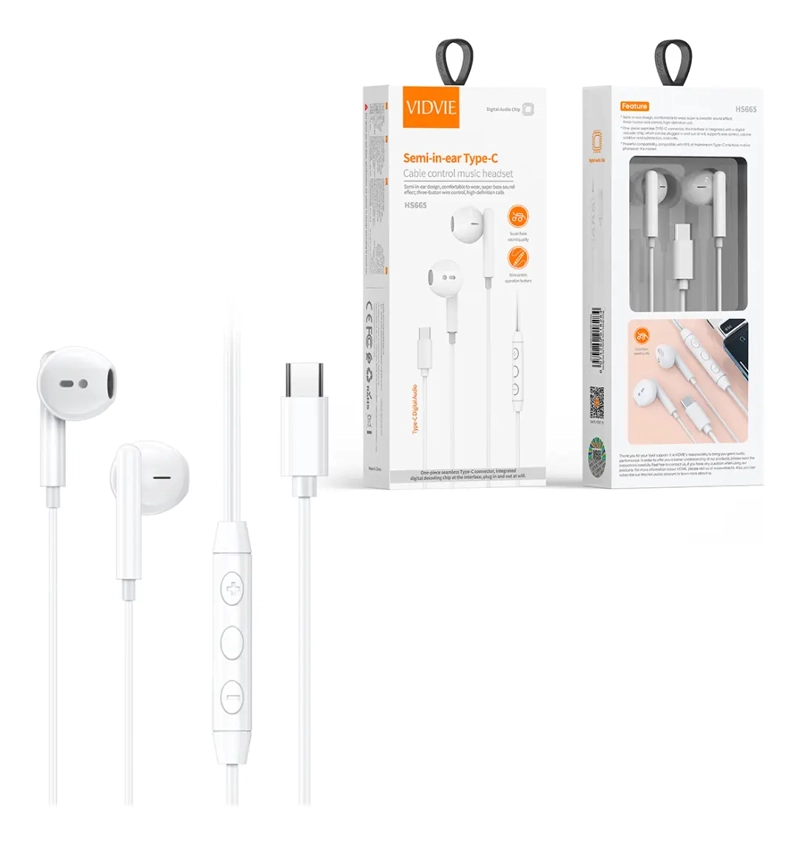 AUDIFONOS CON CABLE TIPO C COMPATIBLE IPHONE Y ANDROID - 5