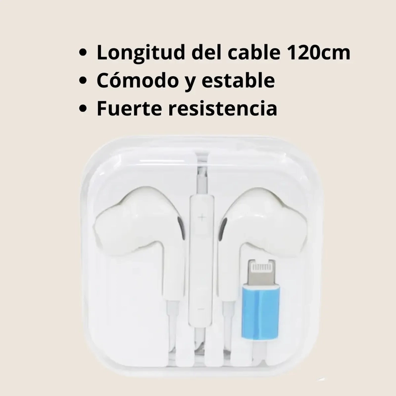 AUDIFONOS CON CABLE LIGHTNING COMPATIBLE PARA IPHONE - 3