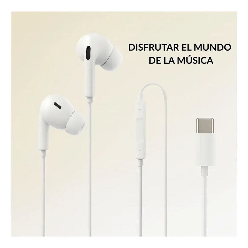 AUDIFONOS CON CABLE USB C COMPATIBLE IPHONE Y ANDROID - 2