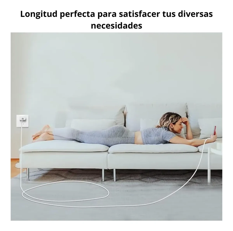 CABLE DE CARGA 2 METROS PARA IPHONE LIGHTNING A USB - 2