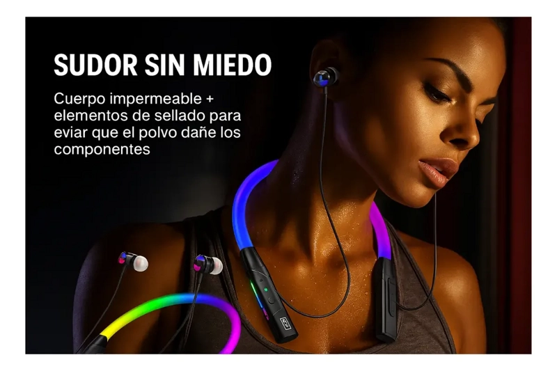 AUDIFONOS AURICULARES INALAMBRICOS GAMER CON LUZ RGB - 3