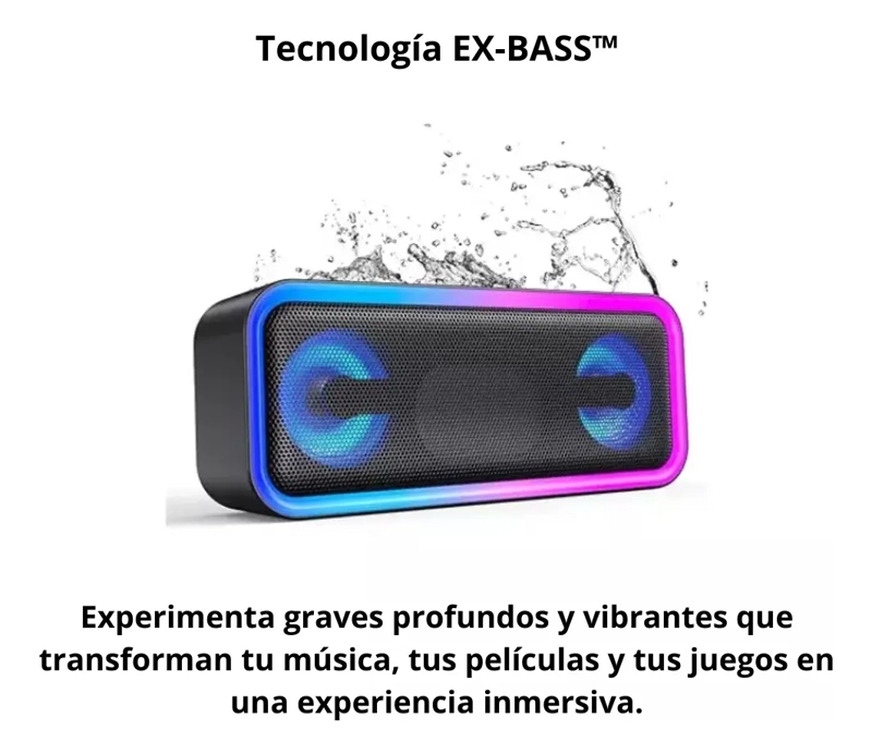 PARLANTE ALTAVOZ BLUETOOTH INALAMBRICO LUZ RGB - 3