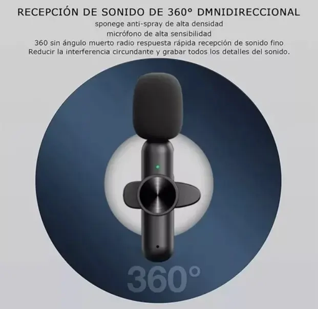 PACK 2 MICROFONO INALAMBRICO LAVALIER PARA IPHONE Y TIPO-C - 3