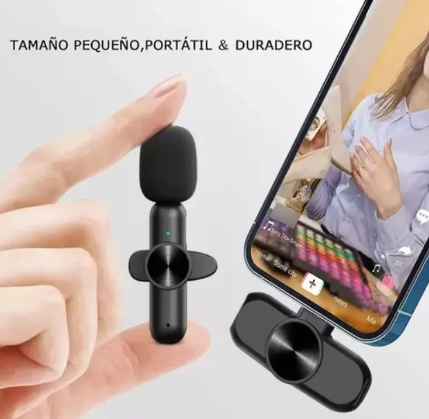 PACK 2 MICROFONO INALAMBRICO LAVALIER PARA IPHONE Y TIPO-C - 5
