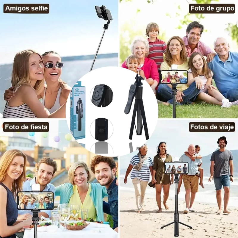 TRIPODE SOPORTE CELULAR PALO SELFIE + CONTROL POR BLUETOOTH - 4
