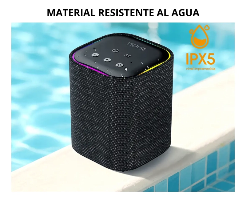 PARLANTE ALTAVOZ BLUETOOTH PORTATIL WATERPROOF LUZ RGB - 5