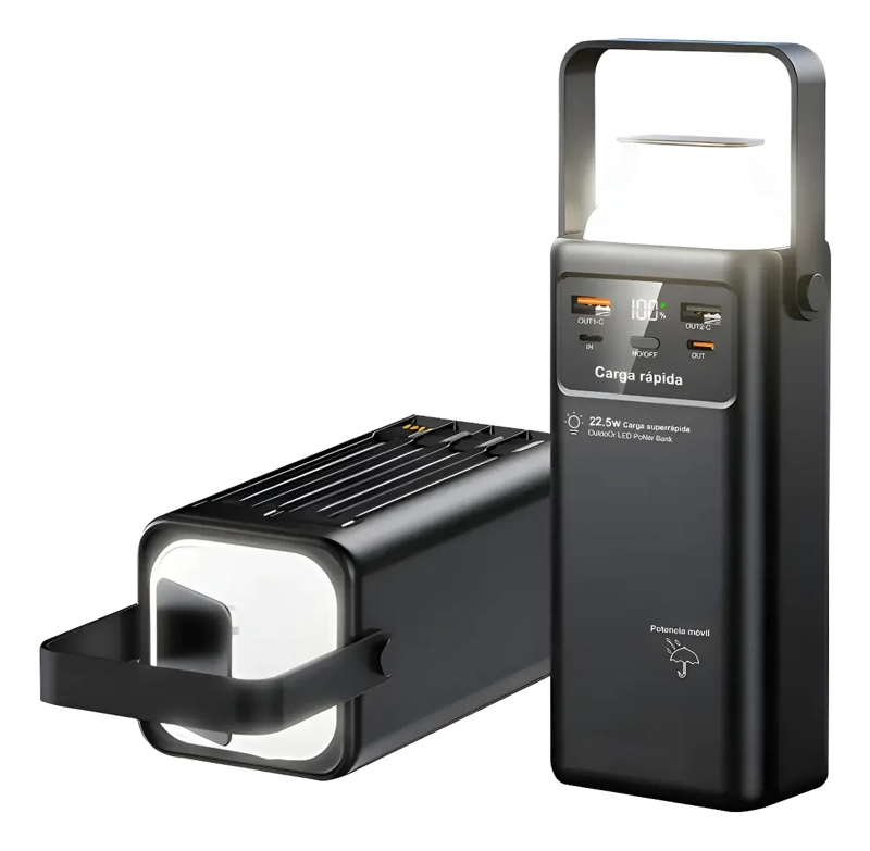 CARGADOR PORTATIL LINTERNA POWERBANK 4 CABLES 50000MAH - 1