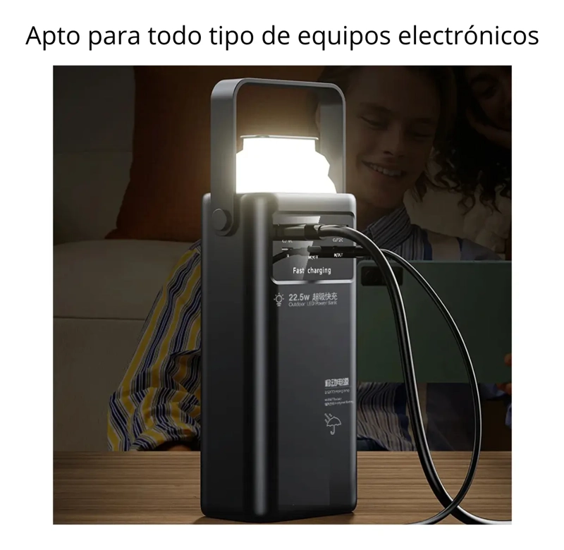 CARGADOR PORTATIL LINTERNA POWERBANK 4 CABLES 50000MAH - 3