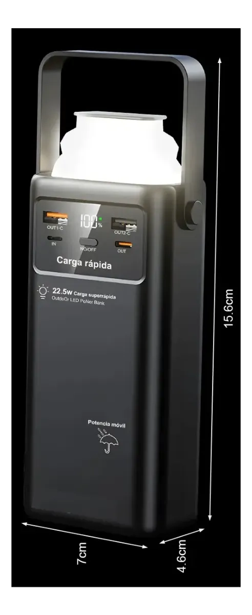 CARGADOR PORTATIL LINTERNA POWERBANK 4 CABLES 50000MAH - 7