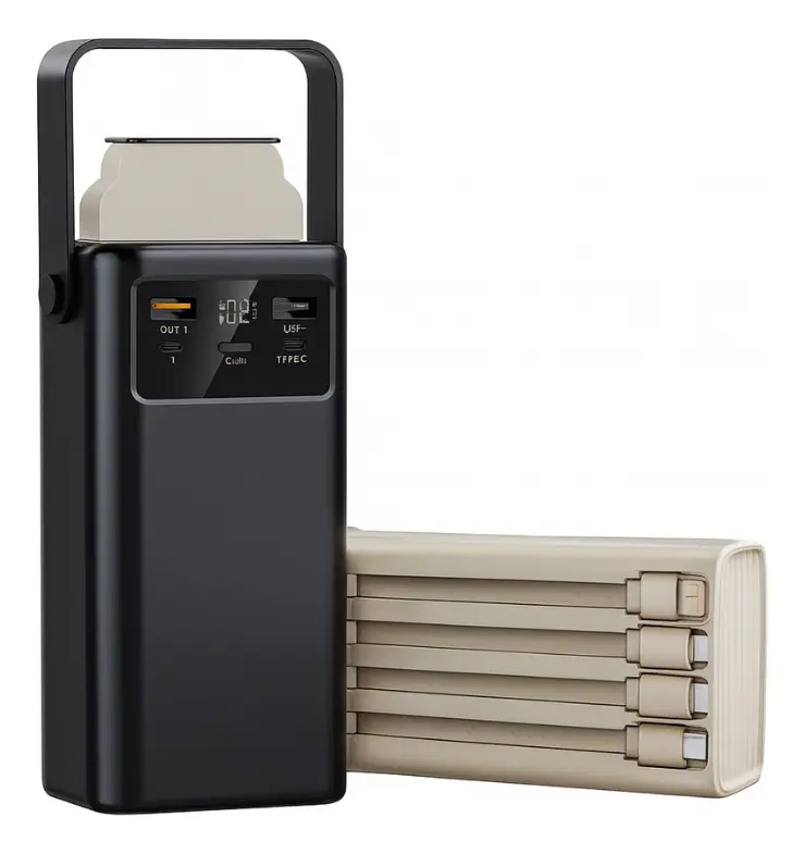 CARGADOR PORTATIL LINTERNA POWERBANK 4 CABLES 50000MAH - 8