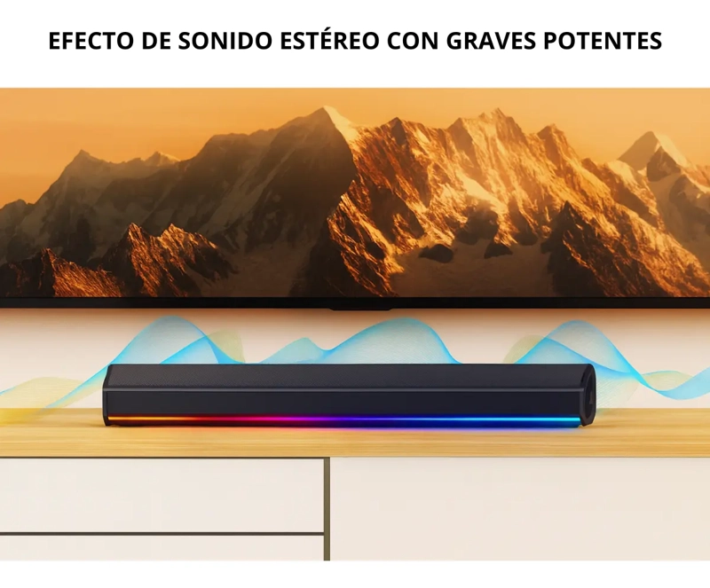 PARLANTE ALTAVOZ BLUETOOTH PORTATIL LUZ RGB - 6