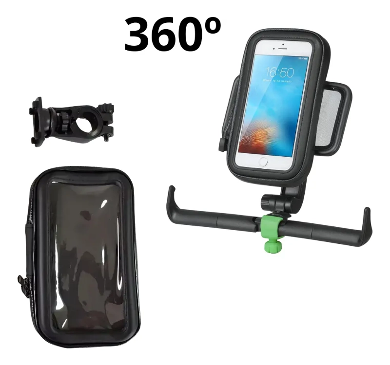 SOPORTE DE CELULAR PARA BICIBLETA IMPERMEABLE ROTACION 360 - 6