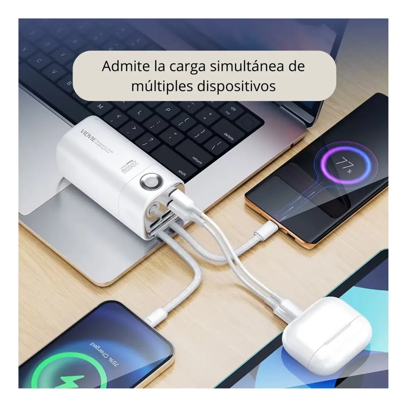 CARGADOR PORTATIL POWERBANK DUAL 20000MAH BLANCO - 5
