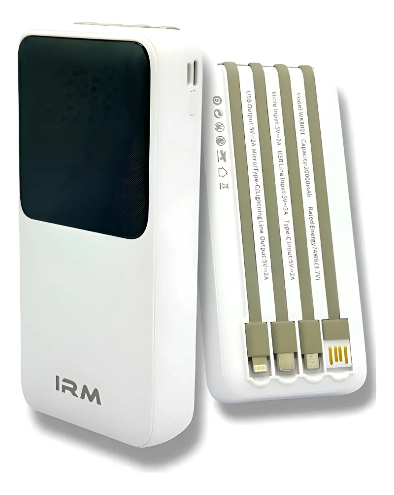 CARGADOR POWERBANK 4 CABLES CARGA SUPER RAPIDA 20000MAH - 1