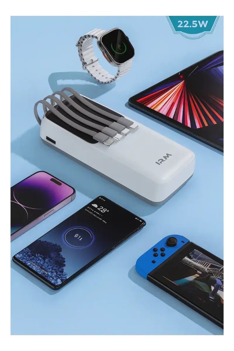 CARGADOR POWERBANK 4 CABLES CARGA SUPER RAPIDA 20000MAH - 4