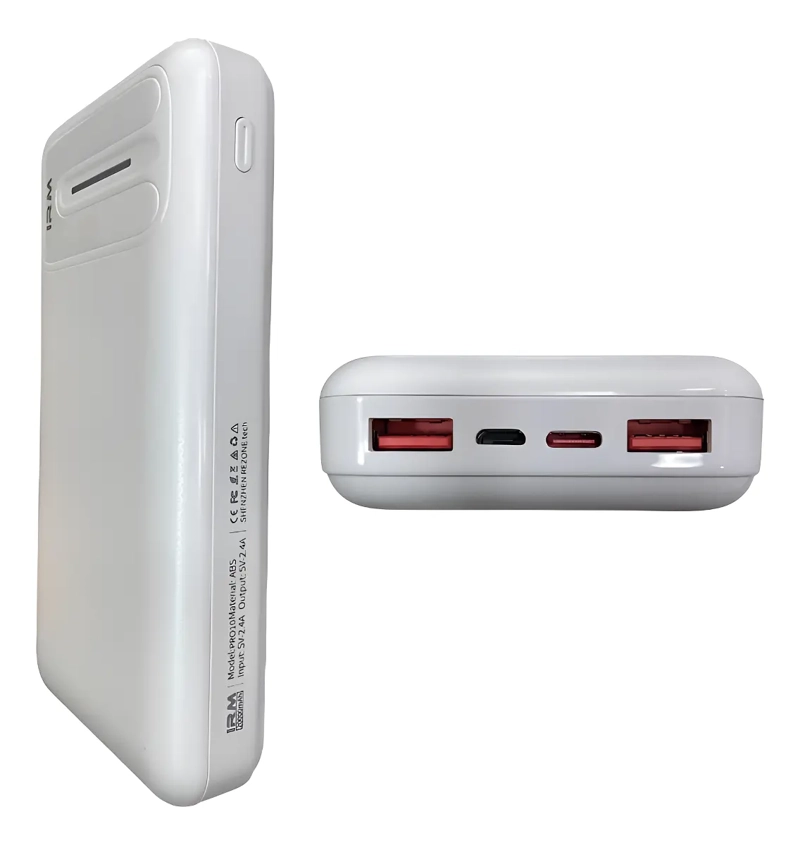 CARGADOR PORTATIL POWERBANK BLANCO CARGA SUPER RAPIDA 20000MAH - 1