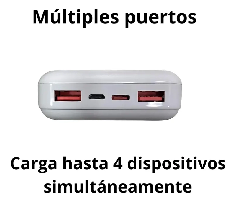 CARGADOR PORTATIL POWERBANK BLANCO CARGA SUPER RAPIDA 20000MAH - 2