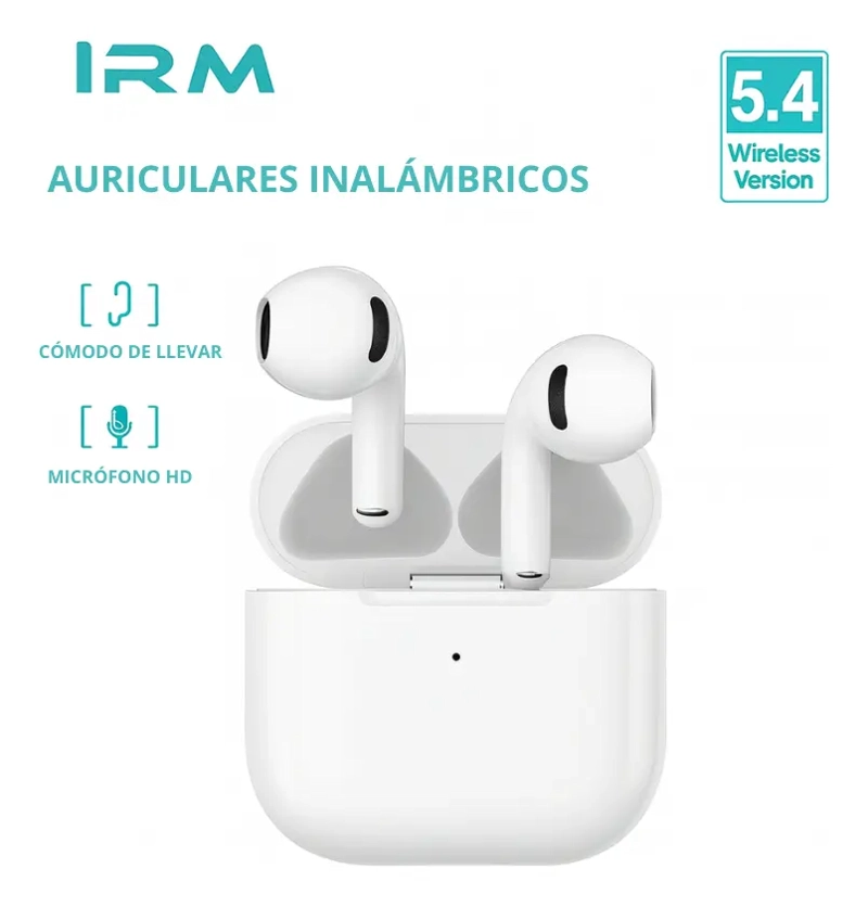 AUDIFONOS AURICULARES INALAMBRICO PARA IPHONE ANDROID BLANCO - 2