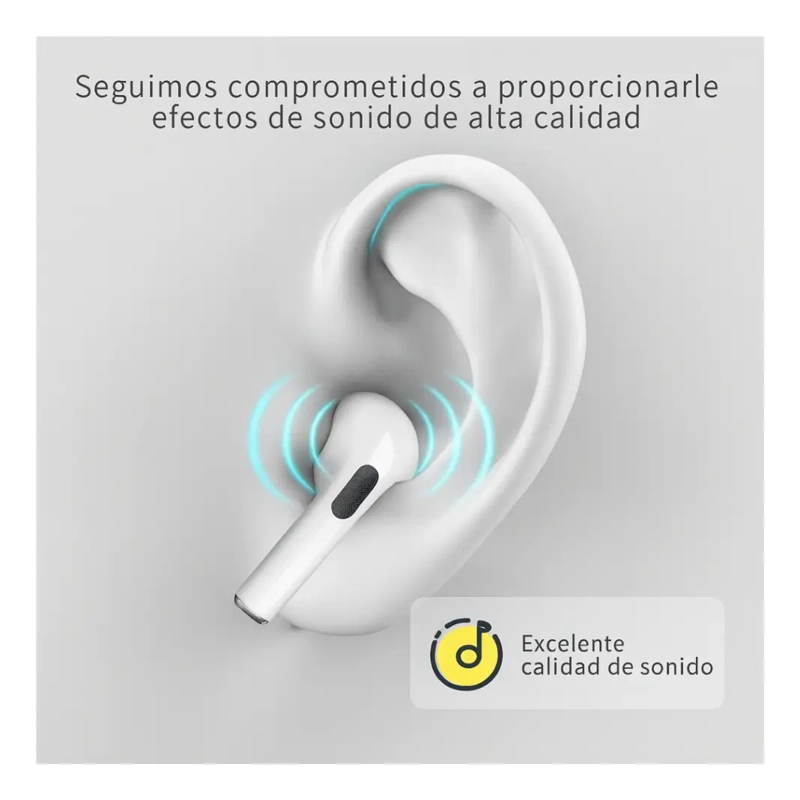 AUDIFONOS AURICULARES INALAMBRICO PARA IPHONE ANDROID BLANCO - 3