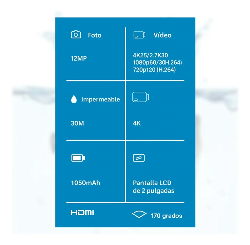 CAMARA DE GRABACION DE VIDEOS EN MOVIMIENTO DEPORTES HD 4K - 6